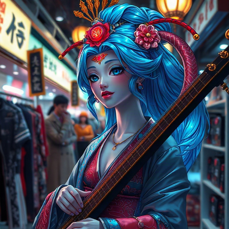 Benzaiten · Trying things on