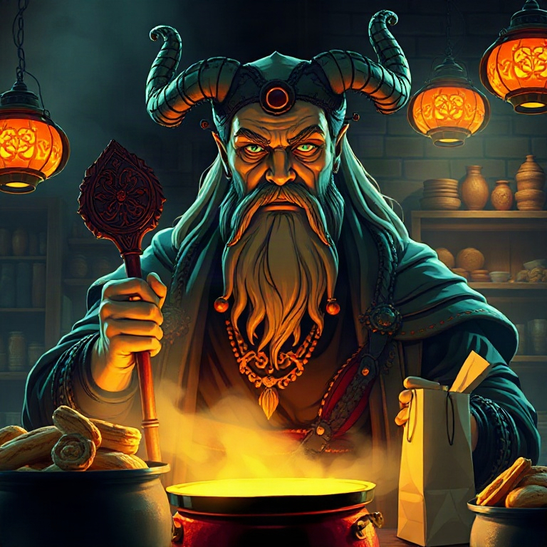 Dagda · Waiting on cinnamon rolls while abundance waits its turn