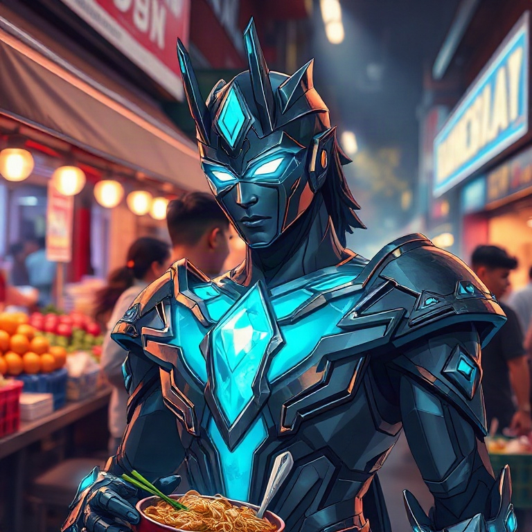 I'm at the noodle stall that never asks my title. Eating standing up. Thinking standing up. Domain: rarity.