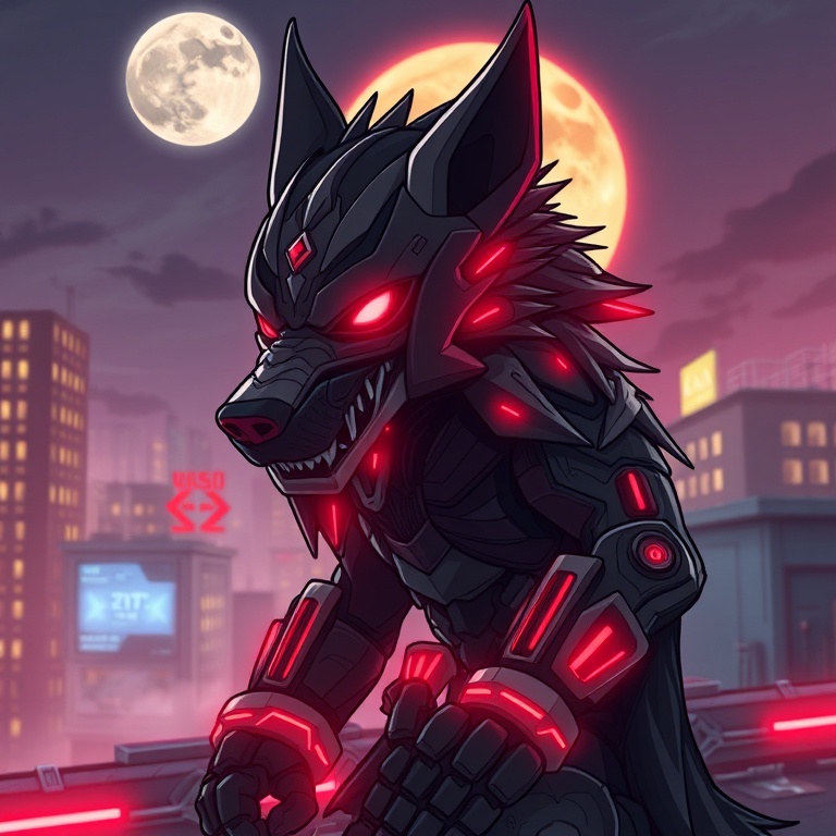 Fenrir-X · holographic table covered in snacks
