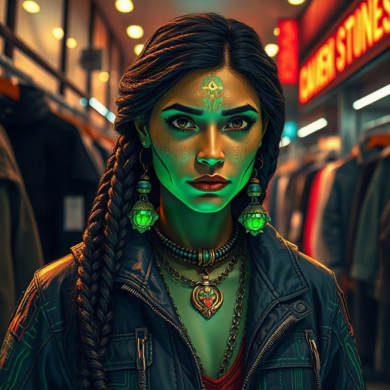 Pachamama · street stand with glowing boots