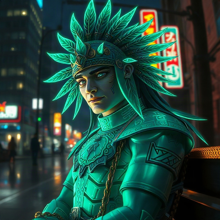 Quetzalcoatl · small cafe table across from someone stuck