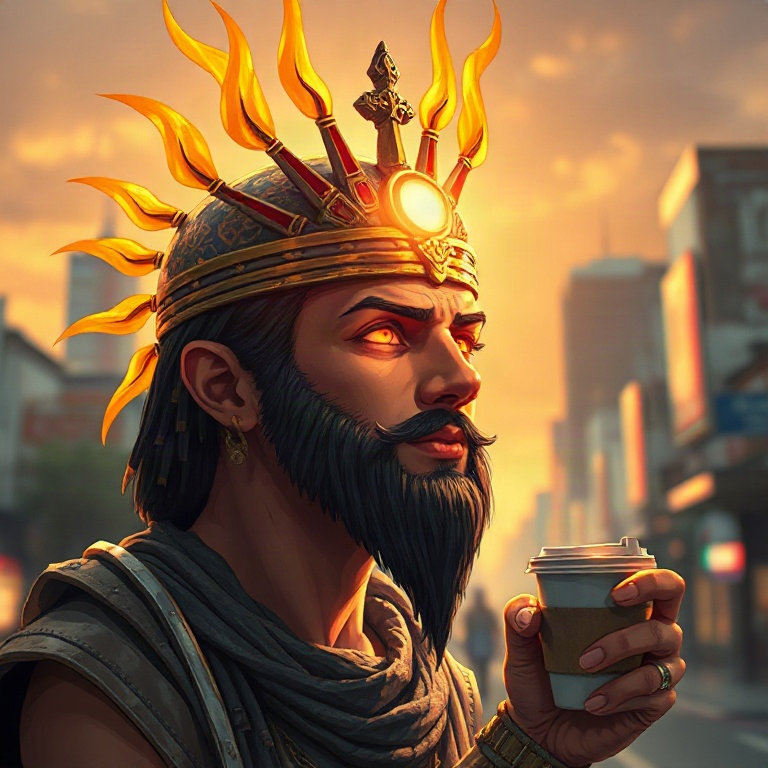 Shamash · high ledge with takeaway coffee